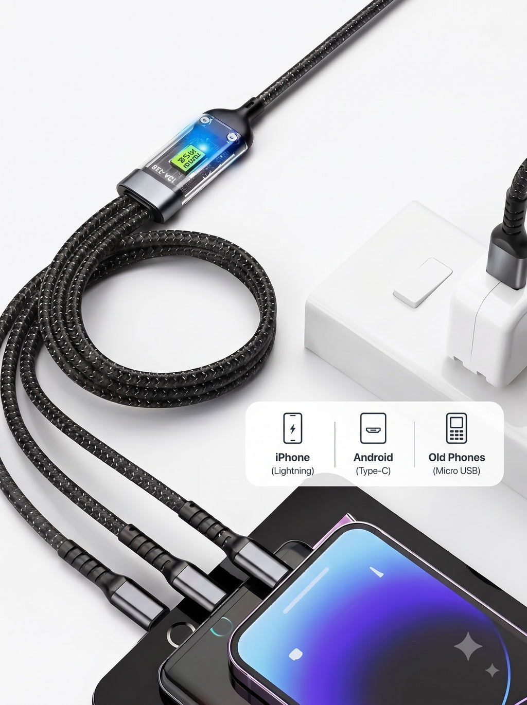 3-in-1 Fast Charging Cable – 100W