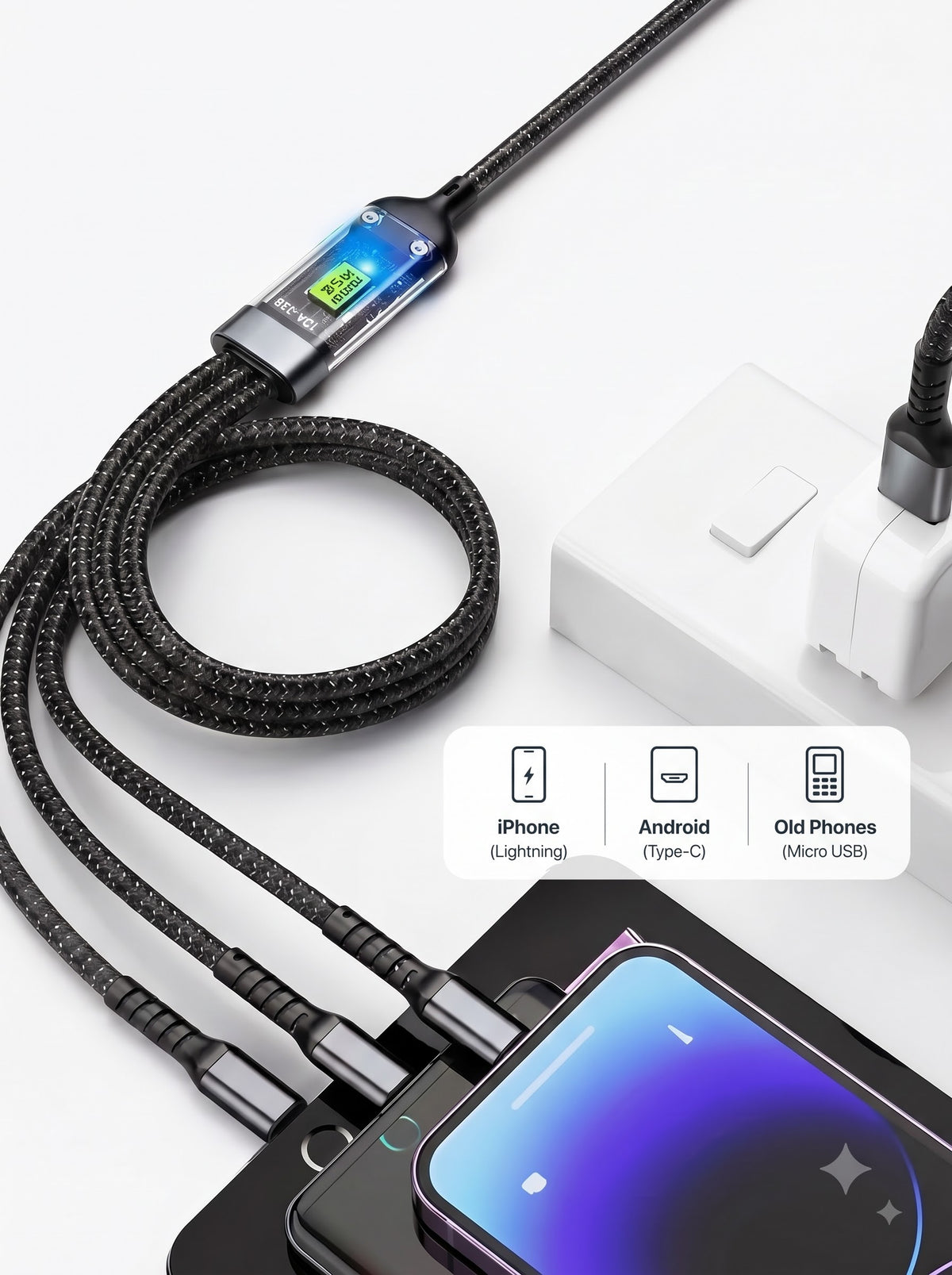 3-in-1 Fast Charging Cable – 100W